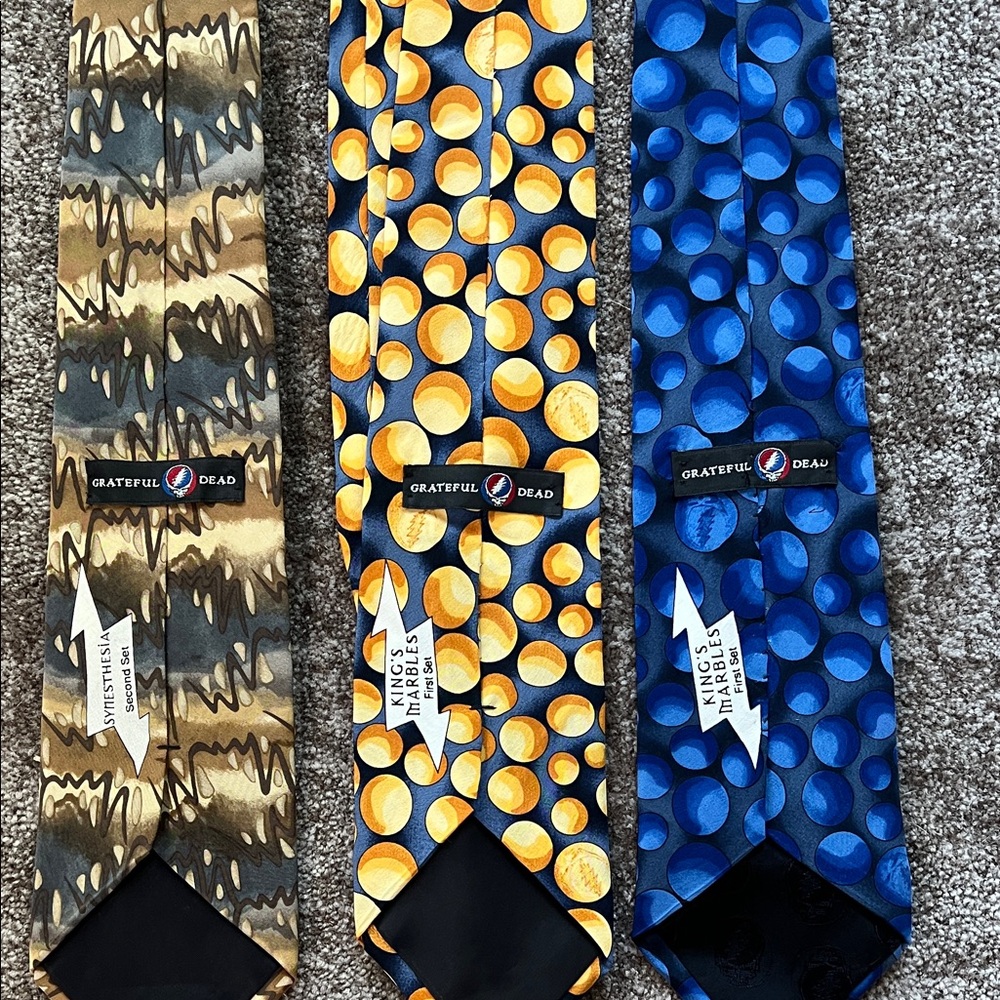 Grateful Dead Tie Trio - Brown, Yellow, and Blue